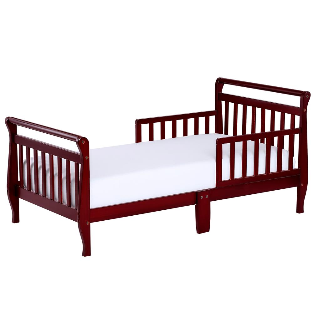 Dream On Me Espresso Toddler Adjustable Sleigh Bed 642E The Home Depot