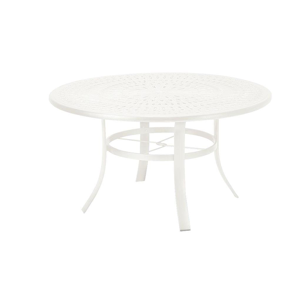 Tradewinds 42 in. White Cast Aluminum Commercial Patio Dining Table