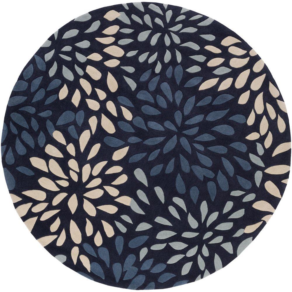 Artistic Weavers Liepaja Navy 8 ft. x 8 ft. Round Indoor Area Rug