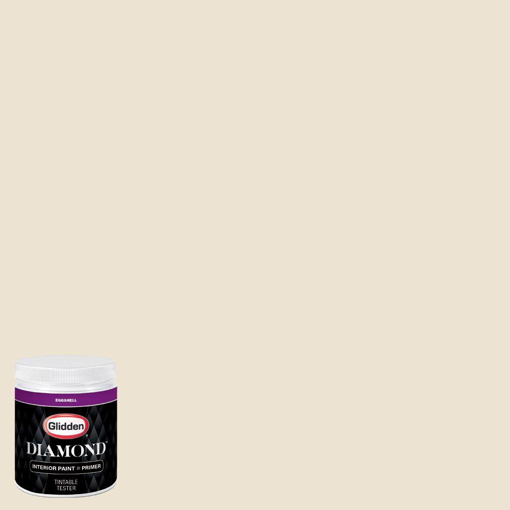 Glidden Diamond 8 oz. HDGWN31 Elegant Ivory Cream Eggshell Interior Paint with Primer Tester
