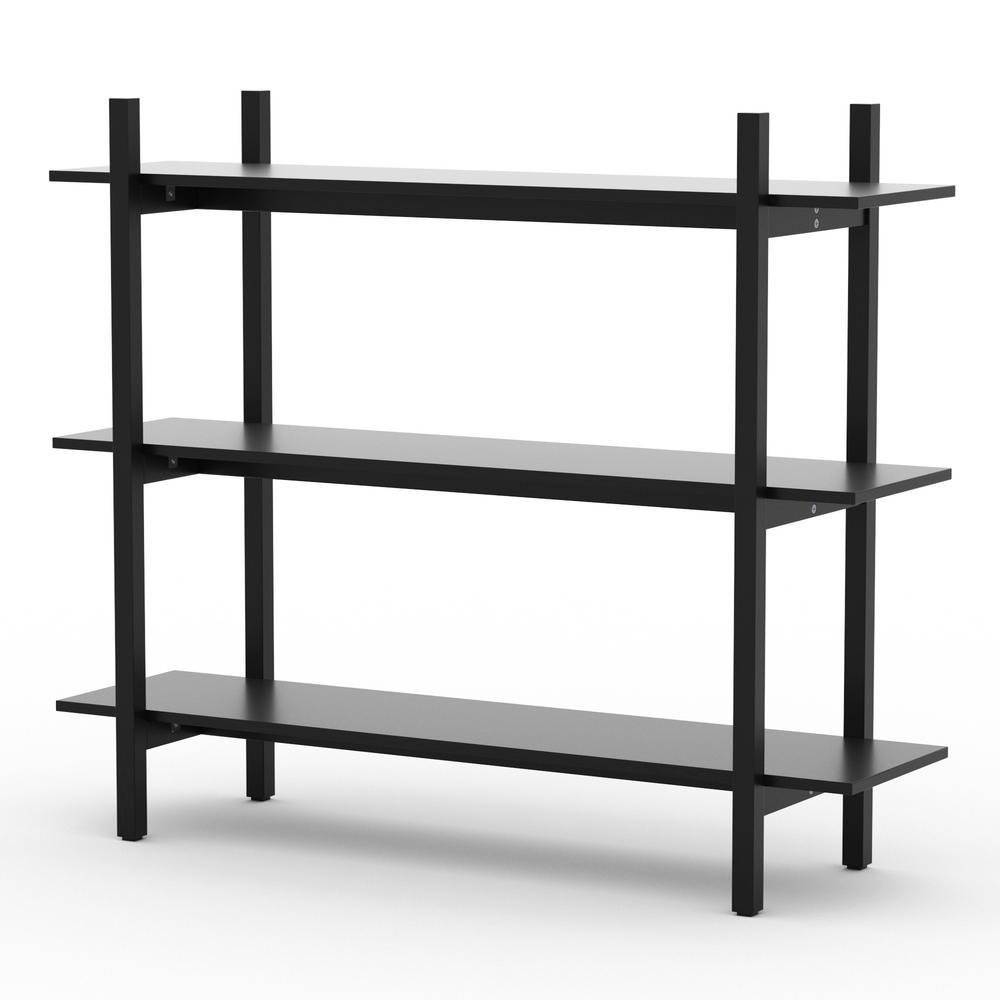 RST Brands Emery 57 in. Black Rubber Wood 4Tier Shelf SLSHLV2 The Home Depot