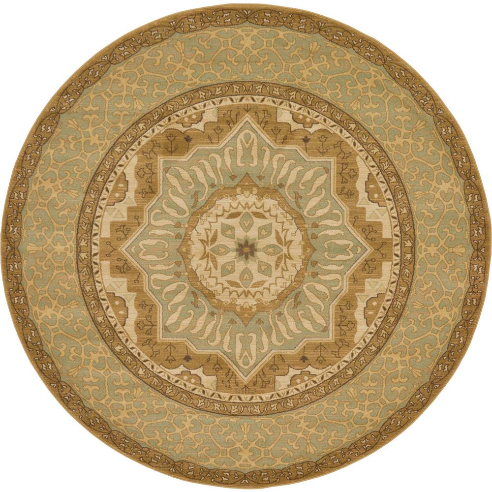 Unique Loom Palace Cream 8 ft. x 8 ft. Round Area Rug3125730 The