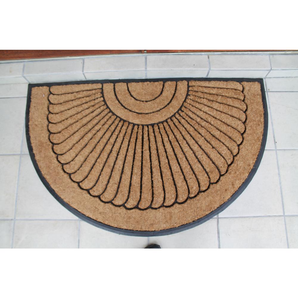 First Impression Sunburst Half Moon Tapered Edge Doormat