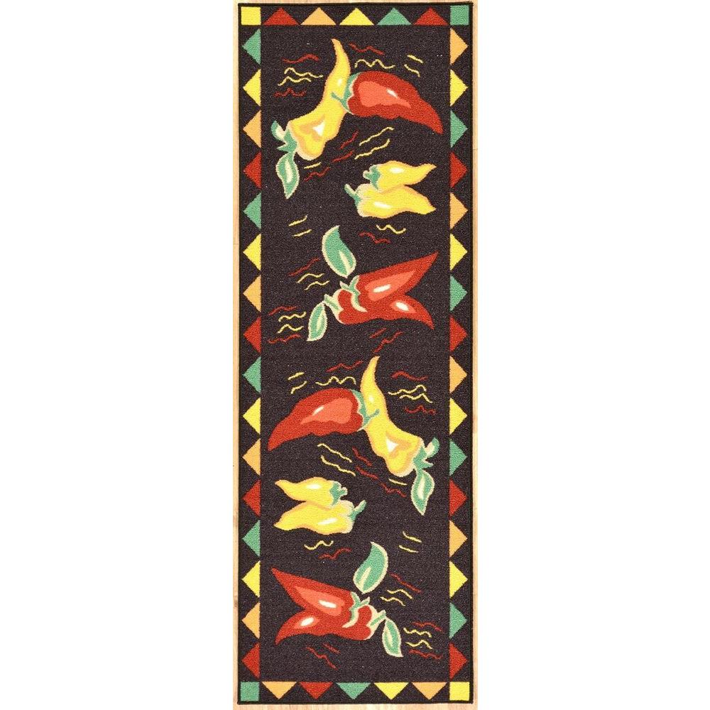 Ottomanson Siesta Kitchen Collection Hot Peppers Design Black 1 Ft This Review Is From Siesta Kitchen Collection Hot Peppers Design Black 1 Ft 8 In X 4 11 Runner