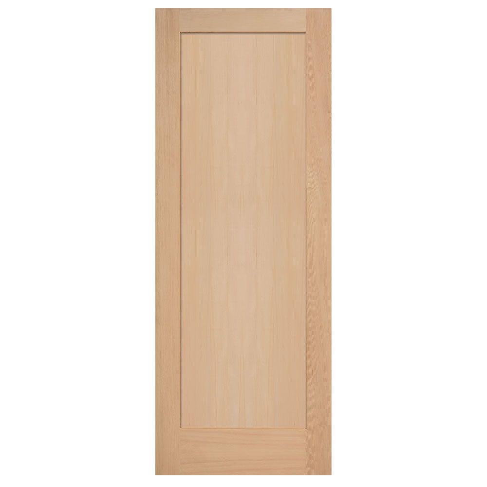 Masonite 36 In X 84 In Maple Veneer 1 Panel Shaker Flat Solid Wood Interior Barn Door Slab