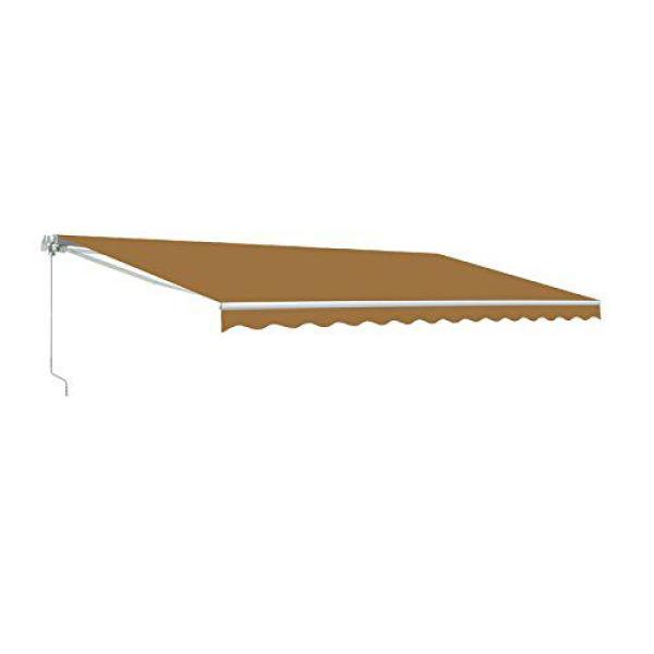 Aleko 12 Ft Manual Patio Retractable Awning 120 In Projection In Sand Aw12x10sand31 Hd The Home Depot