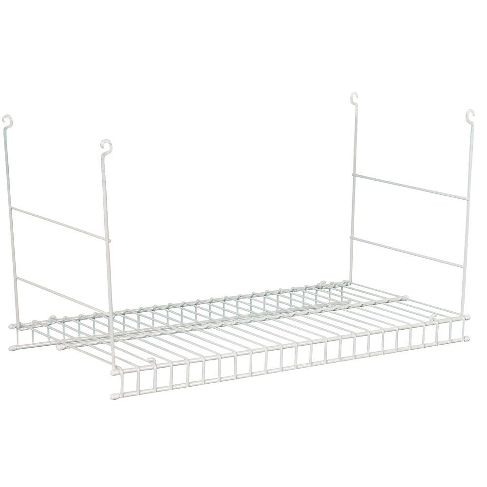 Wide Mesh Wire Closet Shelves Closet Shelves The Home Depot - storage shelf roblox