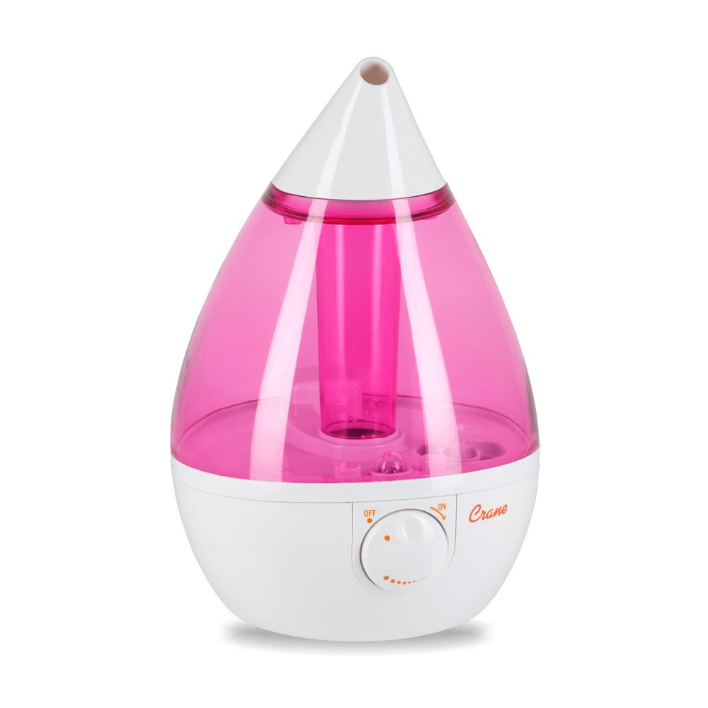 UPC 818767010022 product image for Crane 1 Gal. Drop Cool Mist Humidifier, Pink/White-EE-5301TP - The Home Depot | upcitemdb.com