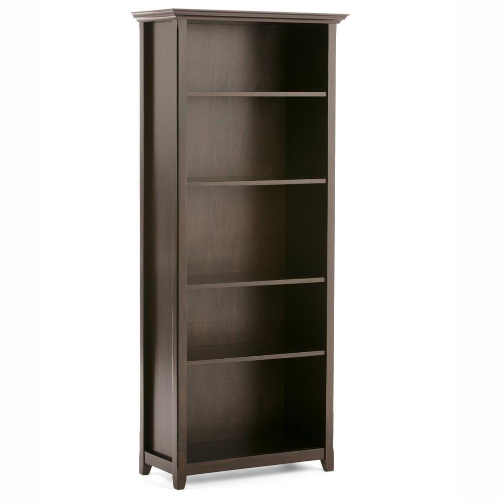 Simpli Home Amherst Dark Brown Open Bookcase Axcamh 007 The Depot Simpli Home Amherst Dark Brown Open Bookcase