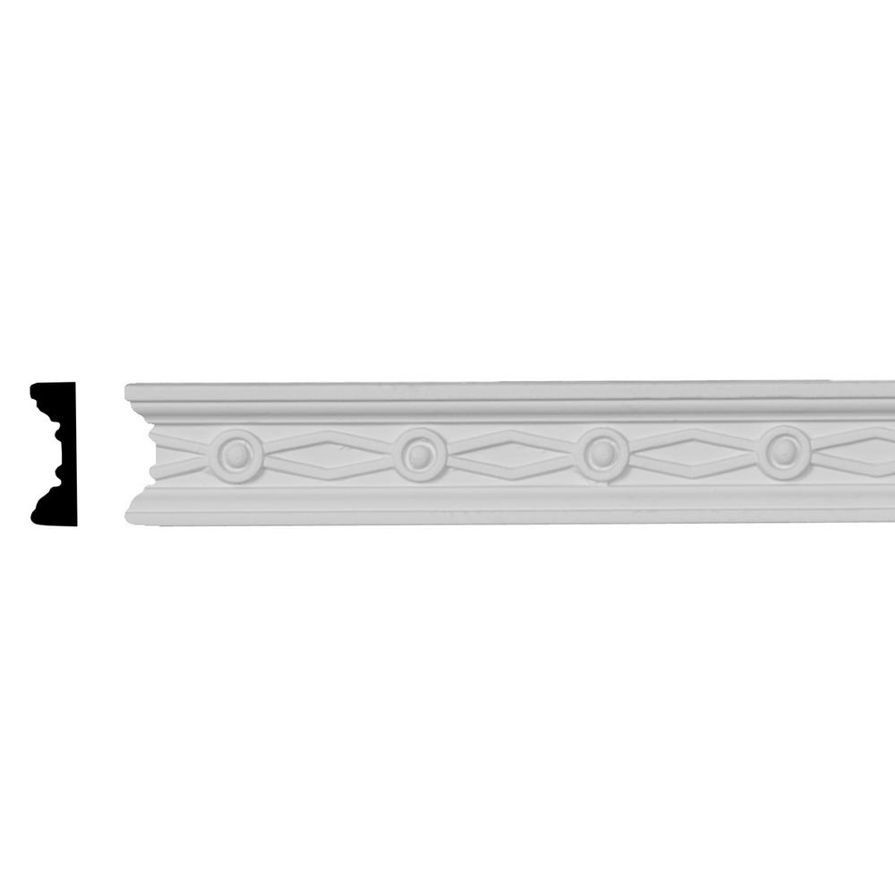 Ekena Millwork 7/8 in. x 11/2 in. x 96 in. Polyurethane Rope Chair Rail MouldingCHA01X01RO