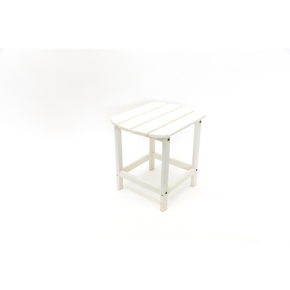 Luxeo Corona 18 In White Recycled Plastic Outdoor Side Table Lux 1520 Wht St The Home Depot