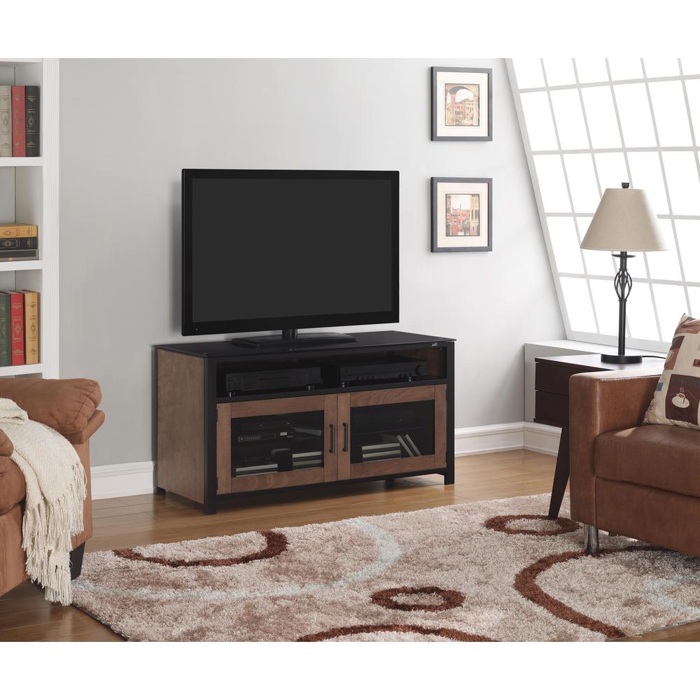 Bell O Cocoa And Matte Black Storage Entertainment Center Wmfc504 Bell O Cocoa And Matte Black Storage Entertainment Center
