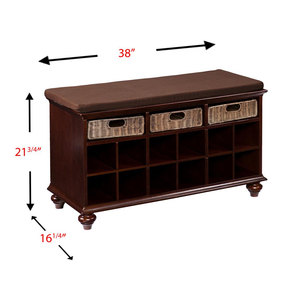 Southern Enterprises Hellen Espresso Entryway Shoe Bench Hd748184