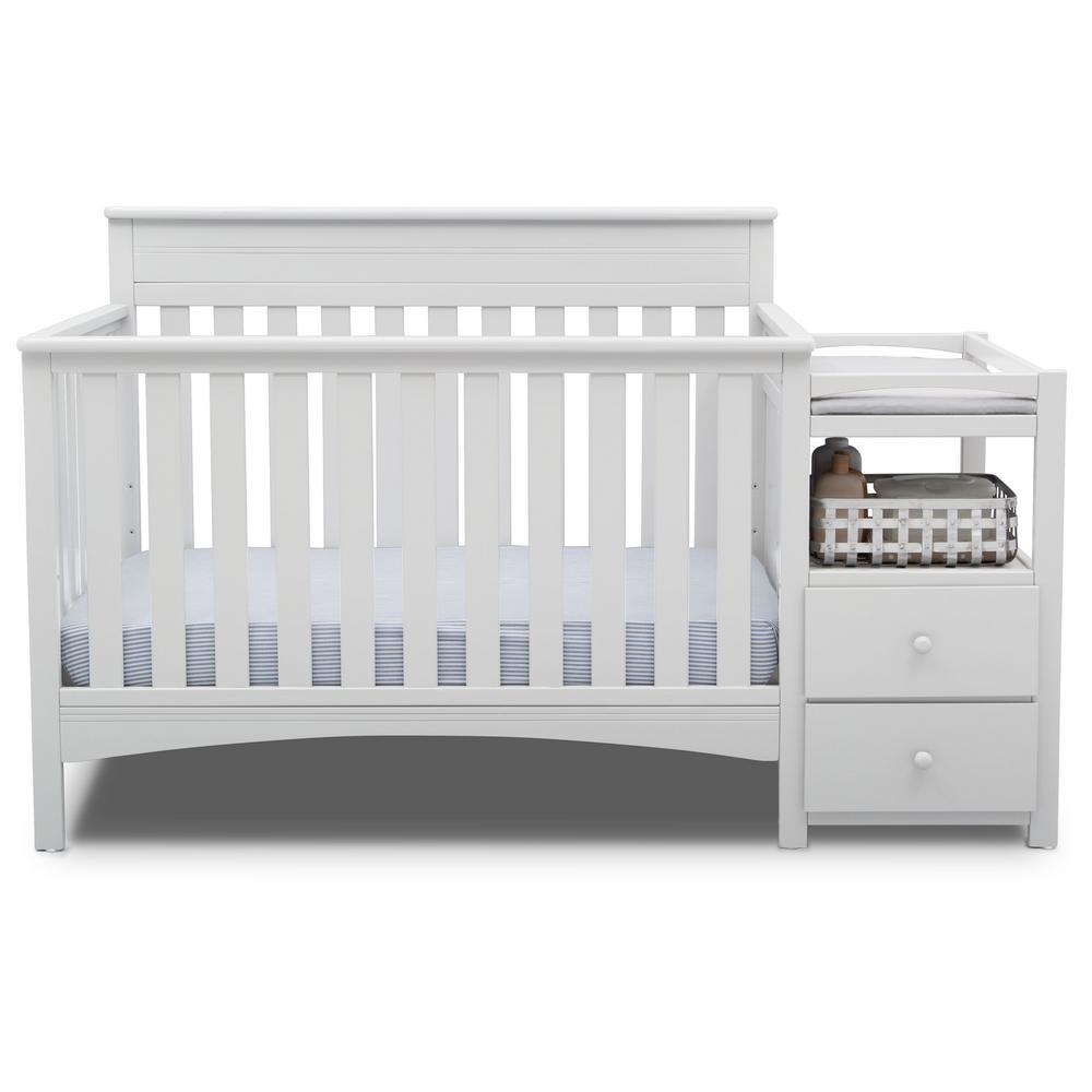 delta children royal convertible crib n changer white