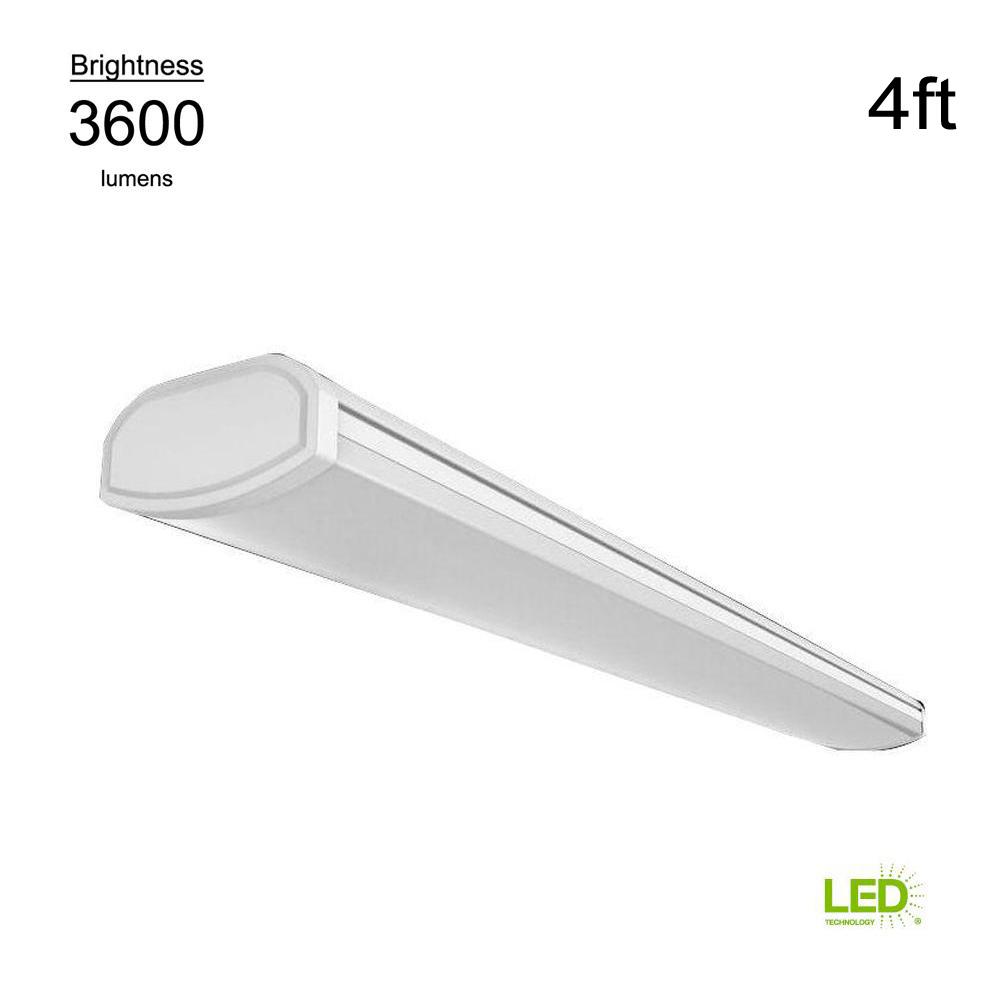 Low Profile 4 Ft 3600 Lumens Integrated Led White Wraparound Ceiling Light Direct Wire 4000k Bright 120 Volt Low Profile 4 Ft 3600 Lumens Integrated Led White Wraparound Ceiling Light Direct Wire 4000k Bright 120 Volt