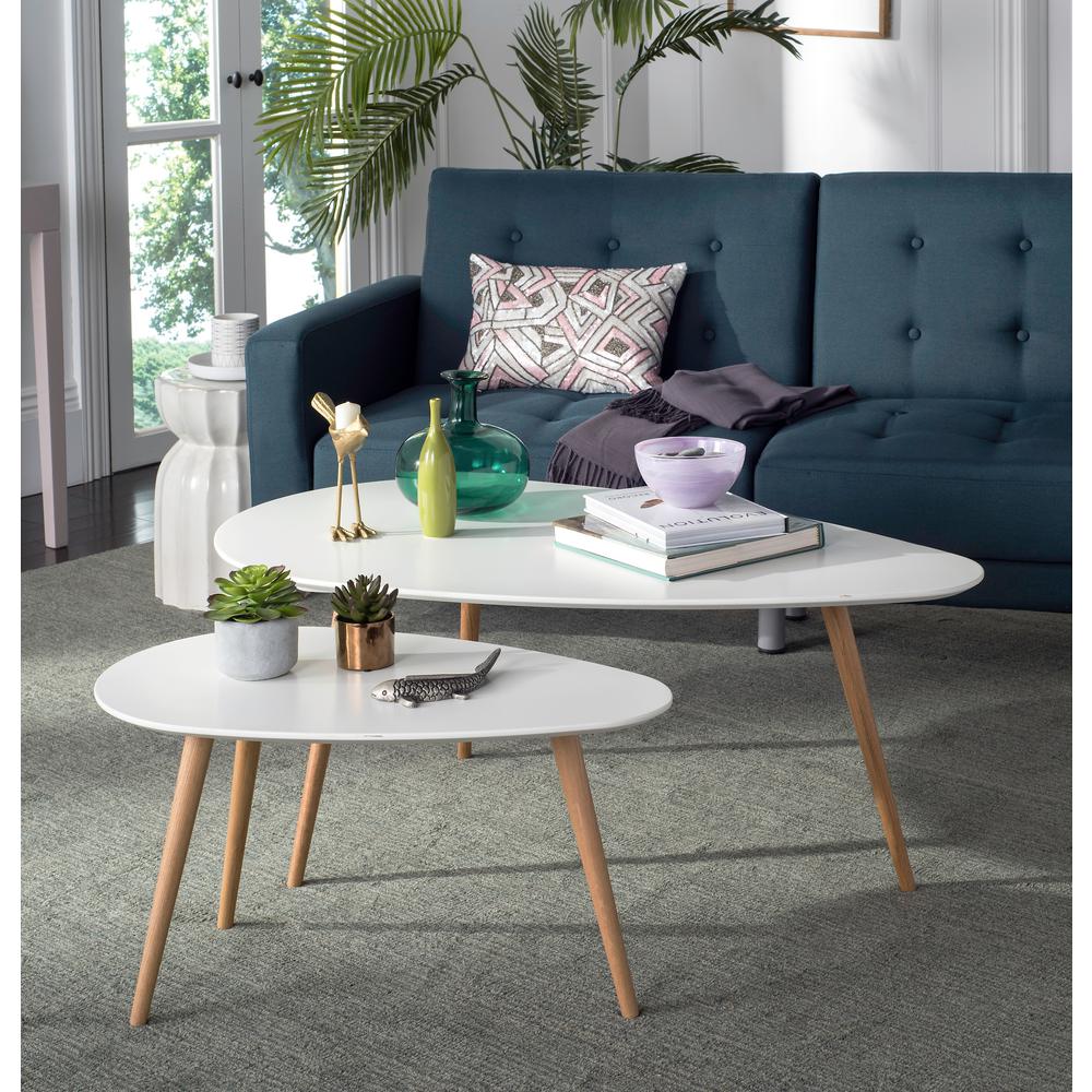 Safavieh Saffron Spilt White Coffee Table Fox8203a The Home Depot Safavieh Saffron Spilt White Coffee Table