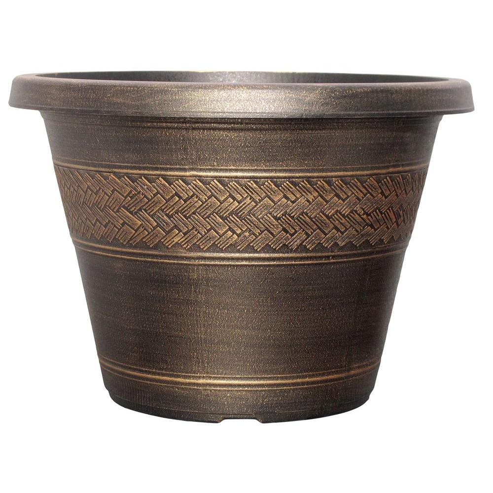 17.2 in. Plastic Rattan Planter-DP929D-BB - The Home Depot