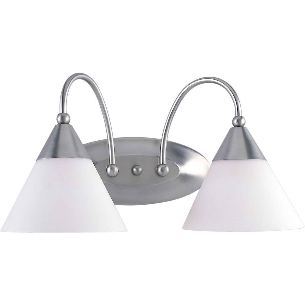 Talista 2-Light Brushed Nickel Bath Vanity Light with Satin Opal Glass-CLI-FRT5167-02-55 - The ...