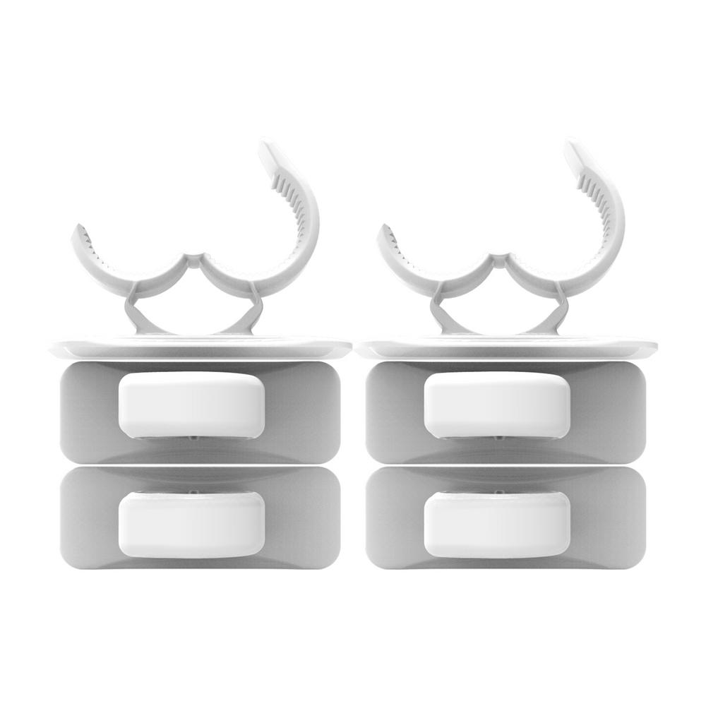 White Small Cable Clips Value with Removable Adhesive Strips (72Pack