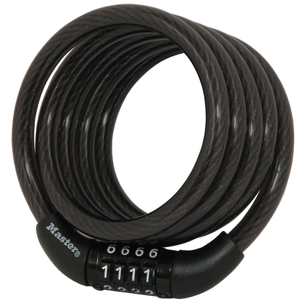 Black Spiral Bike Lock 4 Digit Combination Code Cycle Cable Padlock Bikes