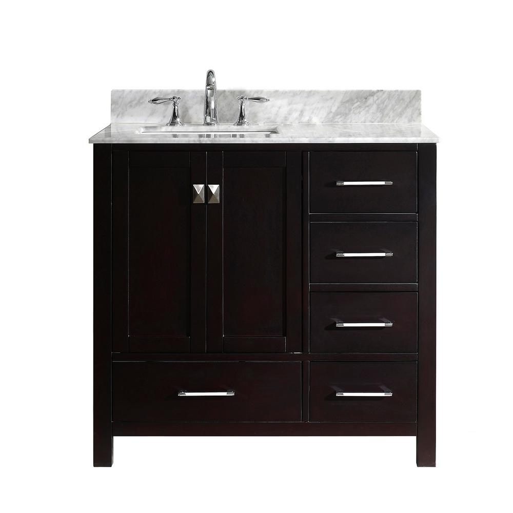 Special S Vanities With Tops Bathroom The Home Depot W Bath Vanity In Espresso With Marble