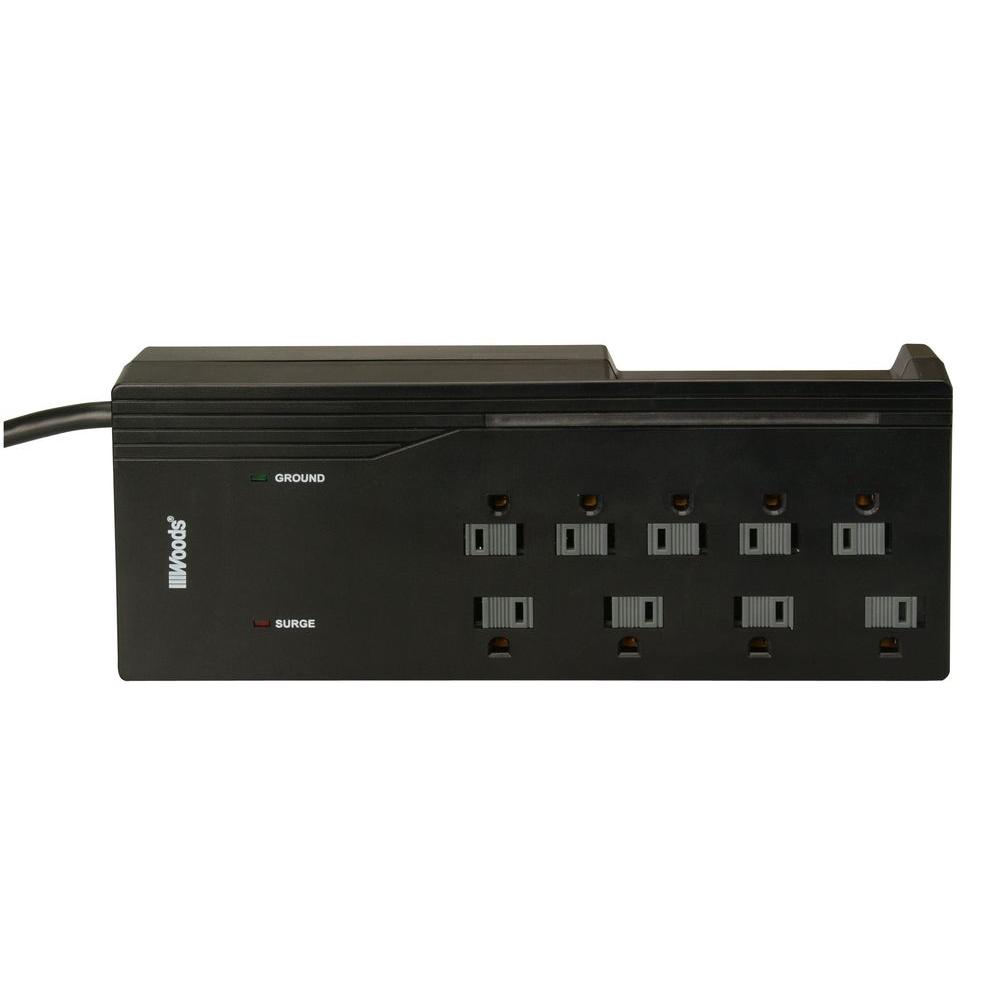 Woods Electronics 9Outlet 2000Joule Surge Protector with Sliding