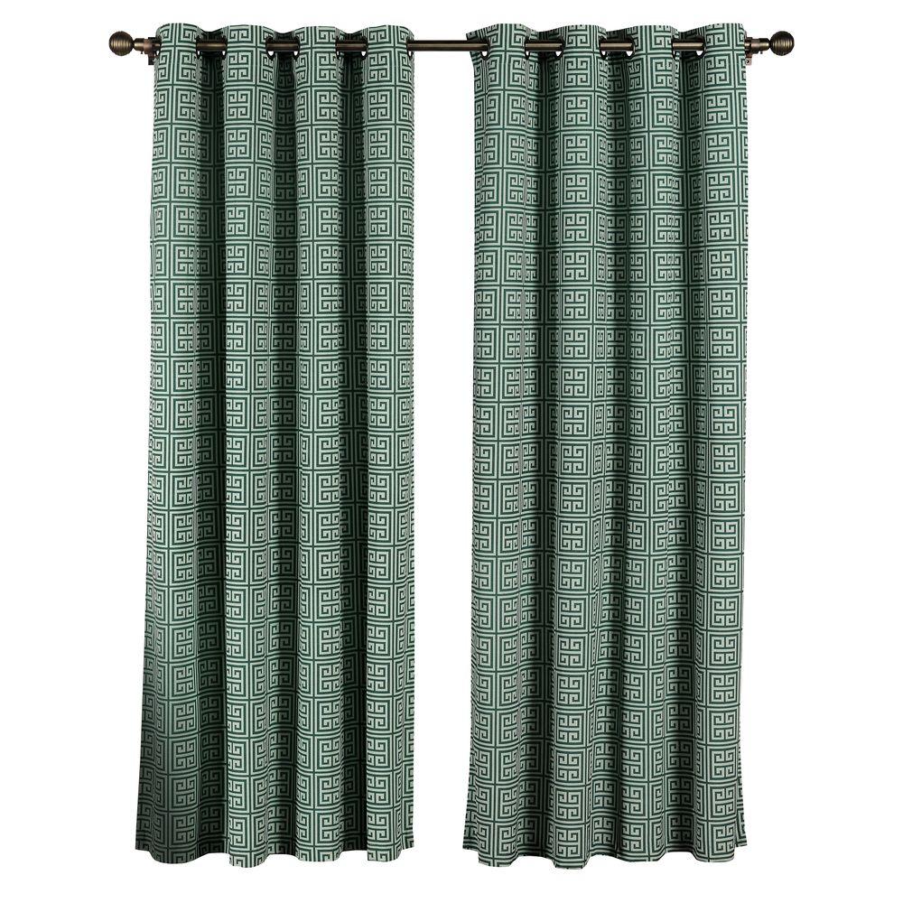 Window Elements Semi Opaque Greek Key Cotton Blend Extra Wide 96