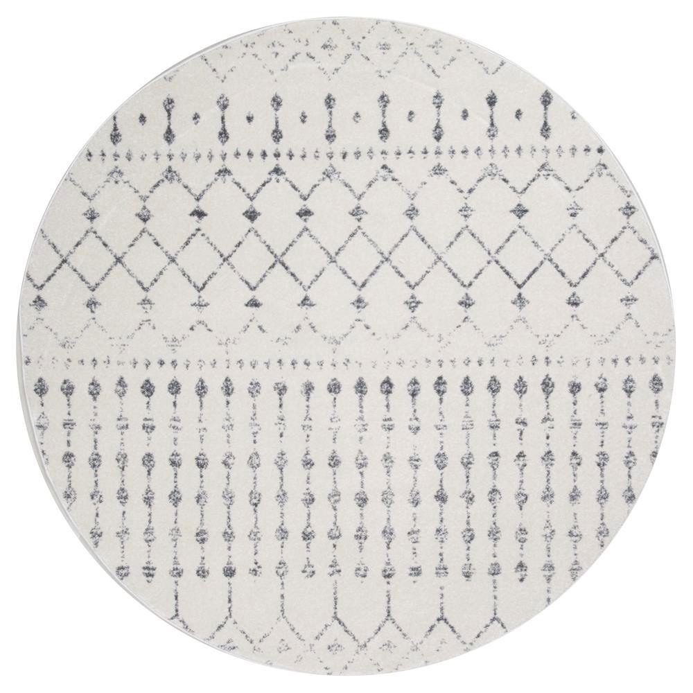 nuLOOM Blythe Modern Moroccan Trellis Gray 8 ft. Round RugRZBD16A