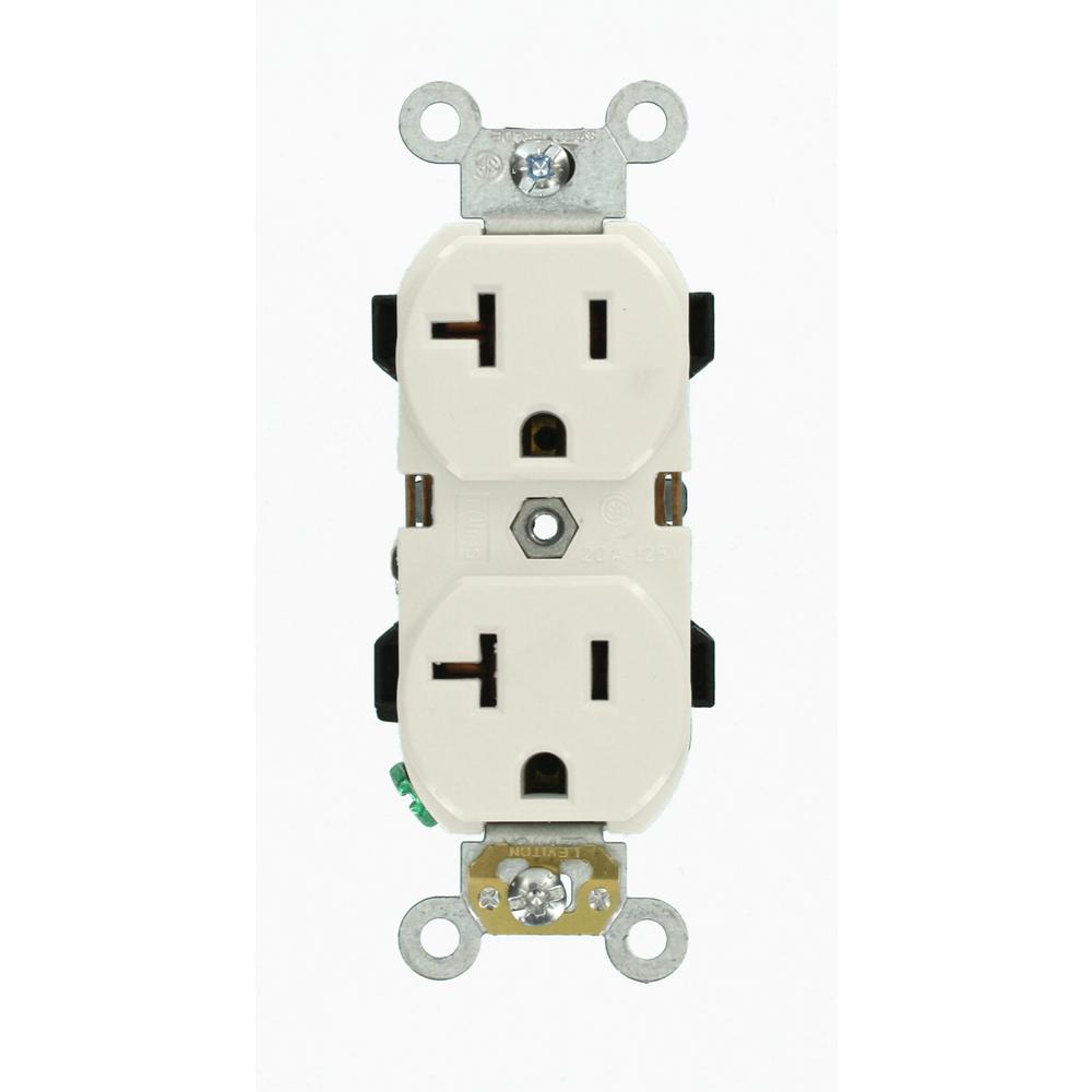 Leviton Decora 15 Amp Tamper-Resistant Duplex Outlet, White (10-Pack)-M22-T5325-WMP - The Home Depot