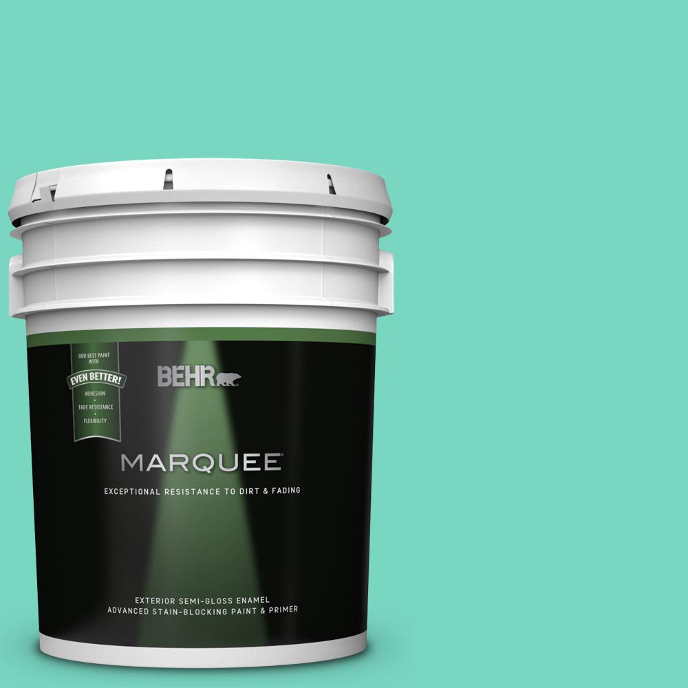 BEHR MARQUEE 5 gal. 480A3 Mint Majesty SemiGloss Enamel Exterior