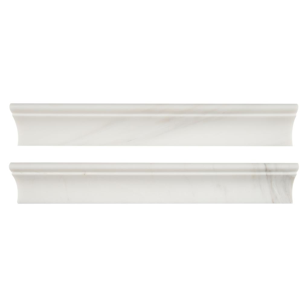 Msi Bianco Dolomite Cornice Molding 2 In X 12 Polished Marble Wall Tile 10 Lin Ft Case Biandol The Home Depot - Molding For Walls Home Depot Msi Bianco Dolomite Cornice Molding 2 In X 12 Polished Marble Wall Tile 10 Lin Ft Case Biandol The Home Depot - Molding For Walls Home Depot