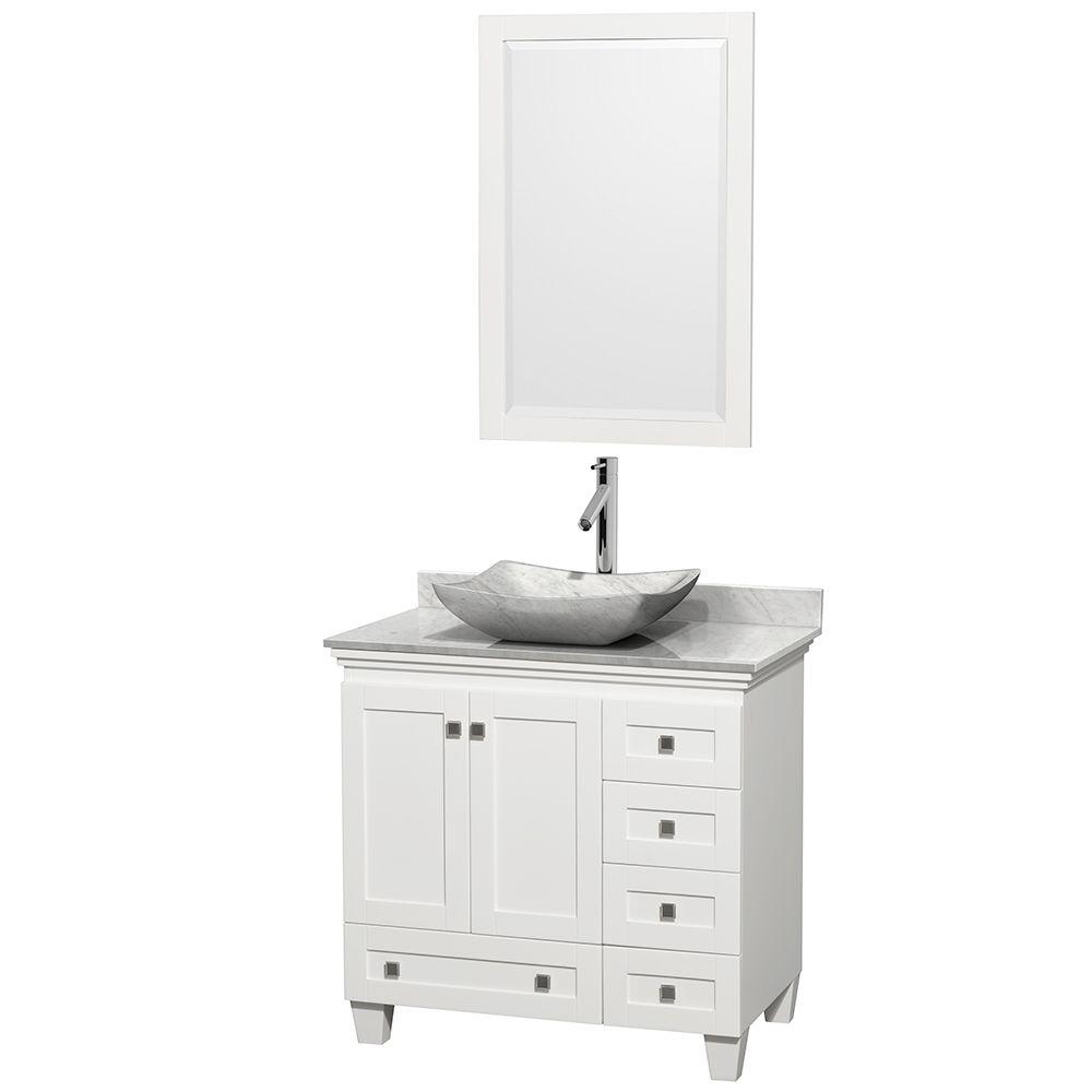 Wyndham Collection Acclaim 36 In W Vanity White With Marble Wyndham Collection Acclaim 36 In W