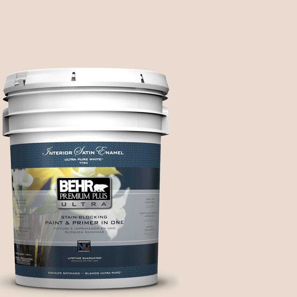 BEHR Premium Plus Ultra 5gal. ORW11 White Mocha Satin Enamel
