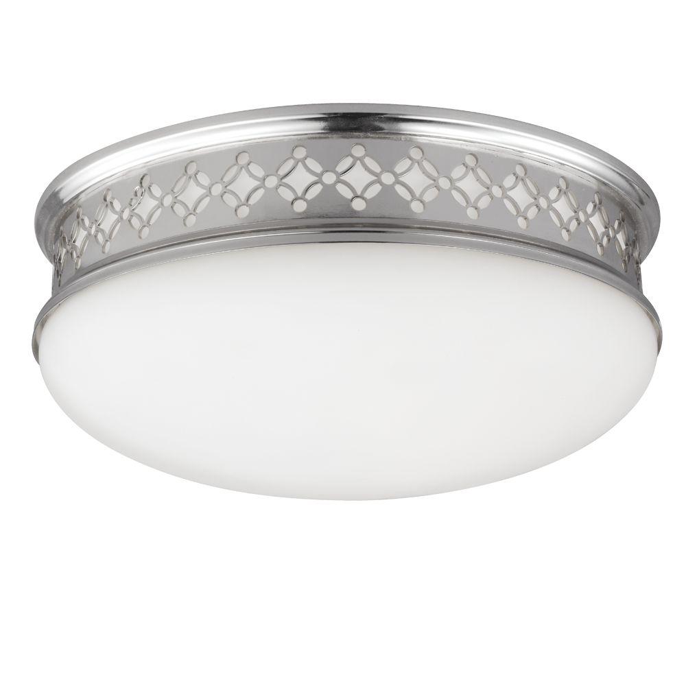 Feiss Devonshire 2Light Polished Nickel Flush MountFM421PN The Home Depot