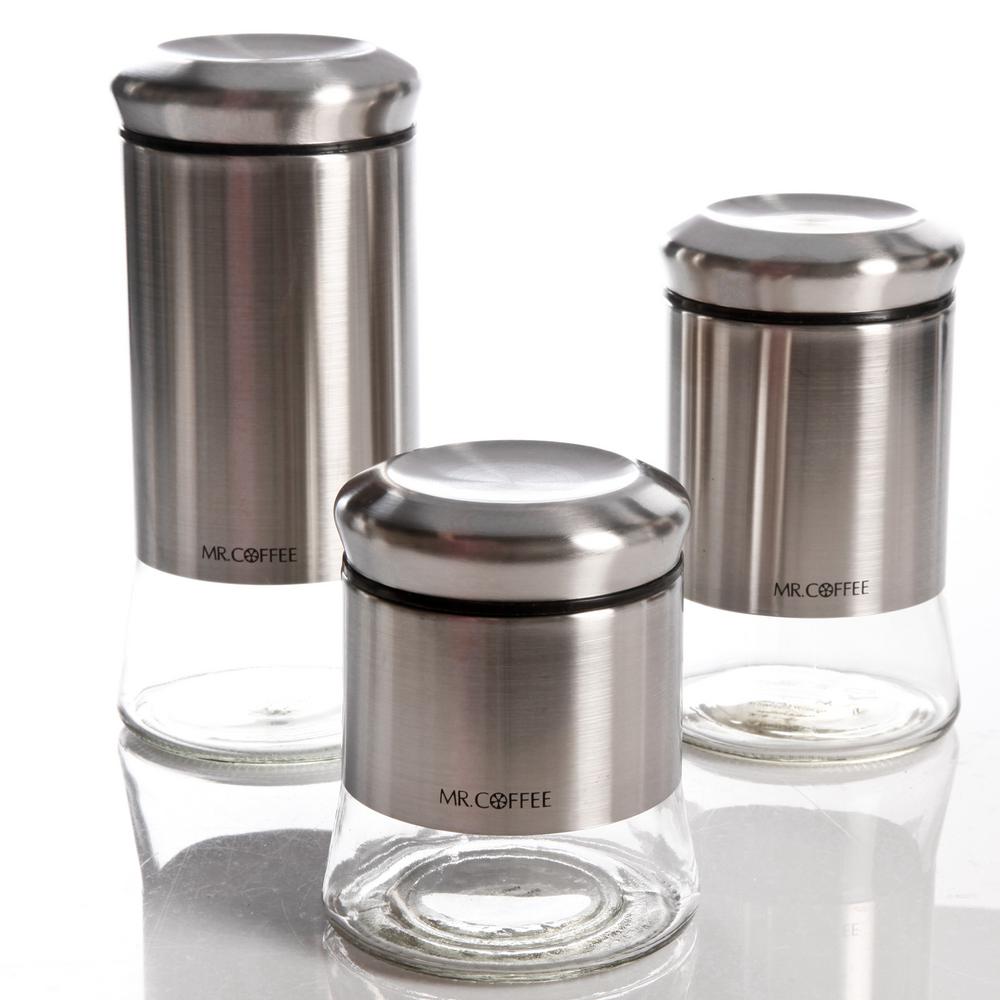 Mr Coffee 3 Piece Canister Set 98590469m The Home Depot Mr Coffee 3 Piece Canister Set