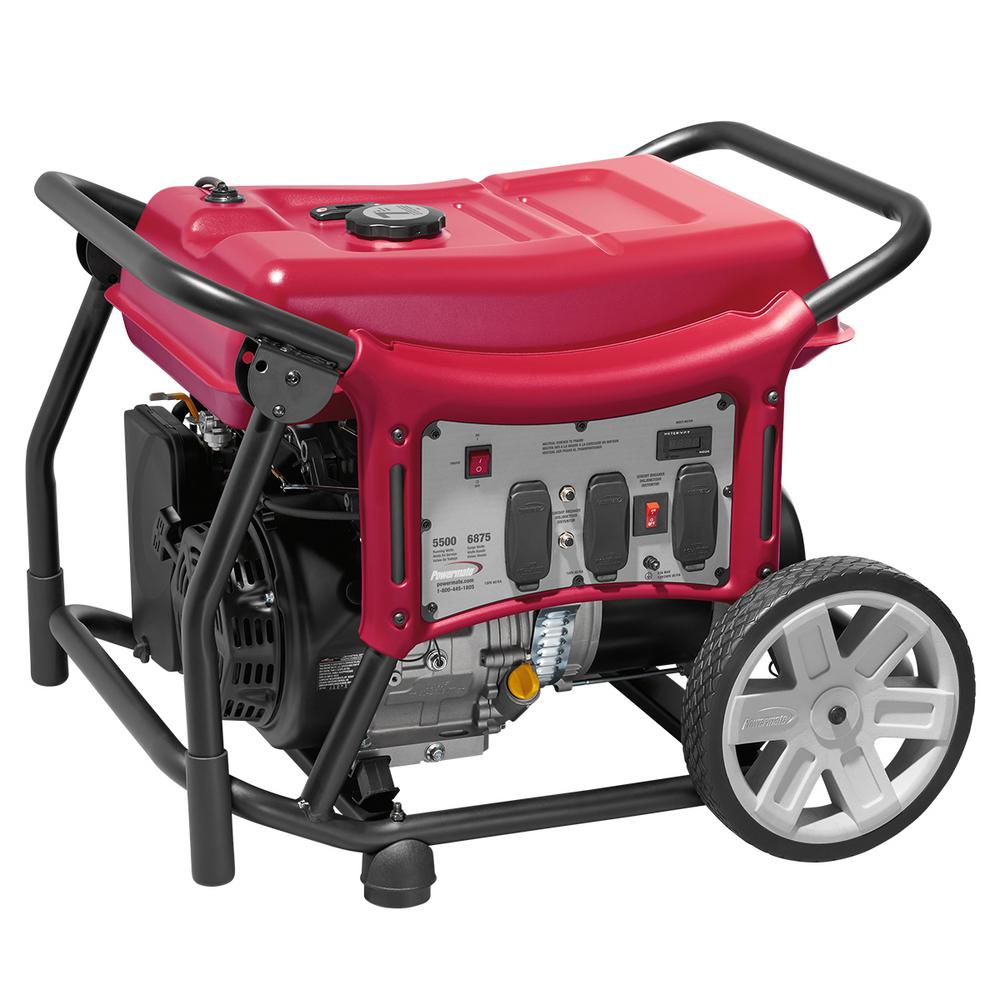 Powermate CX Series 5,500-Watt Gasoline Powered Recoil-Start Portable ...