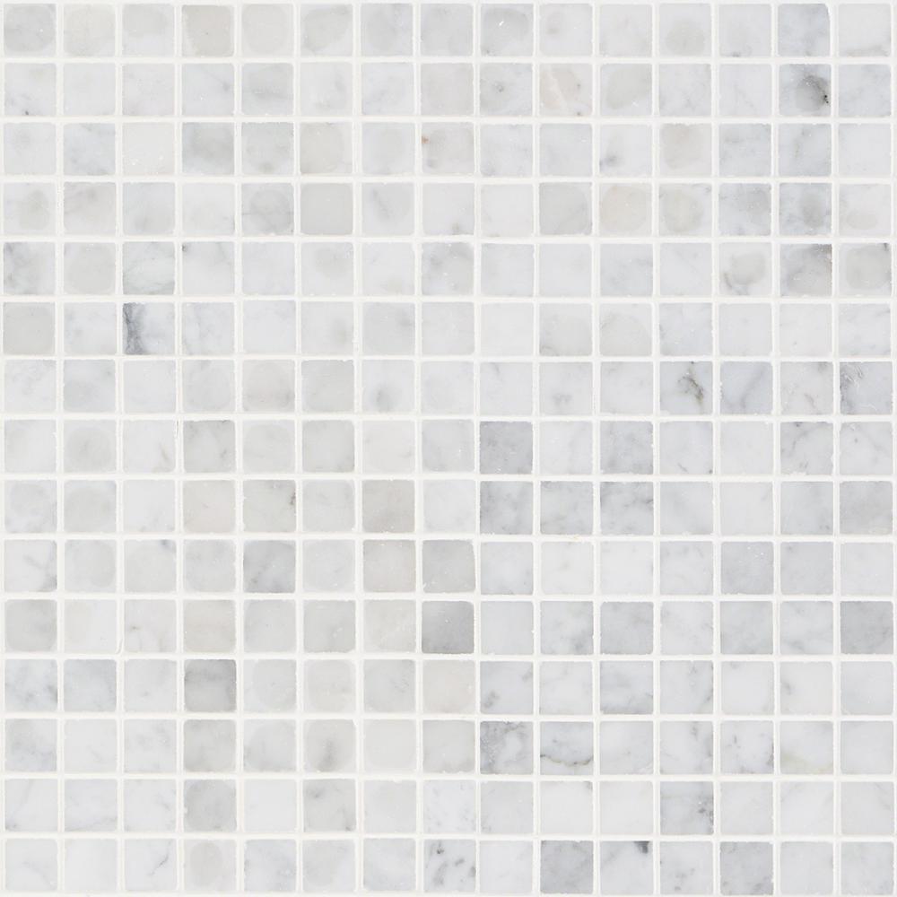 White Carrera Tile Flooring The Home Depot White Carrera Brick Joint 12 In X Polished Marble Mosaic Tile