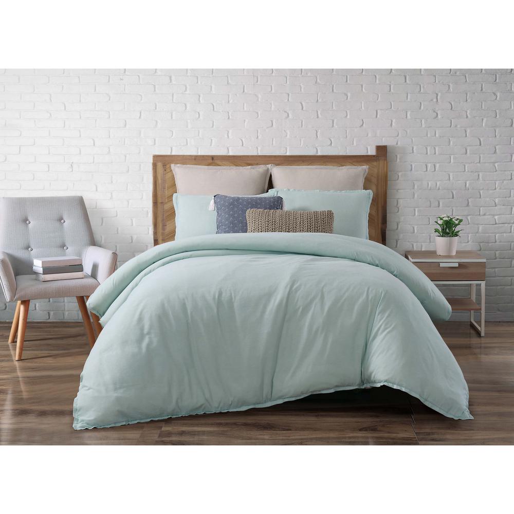 Brooklyn Loom Chambray Loft Aqua King Comforter With 2 Shams Brooklyn Loom Chambray Loft Aqua King Comforter With 2 Shams