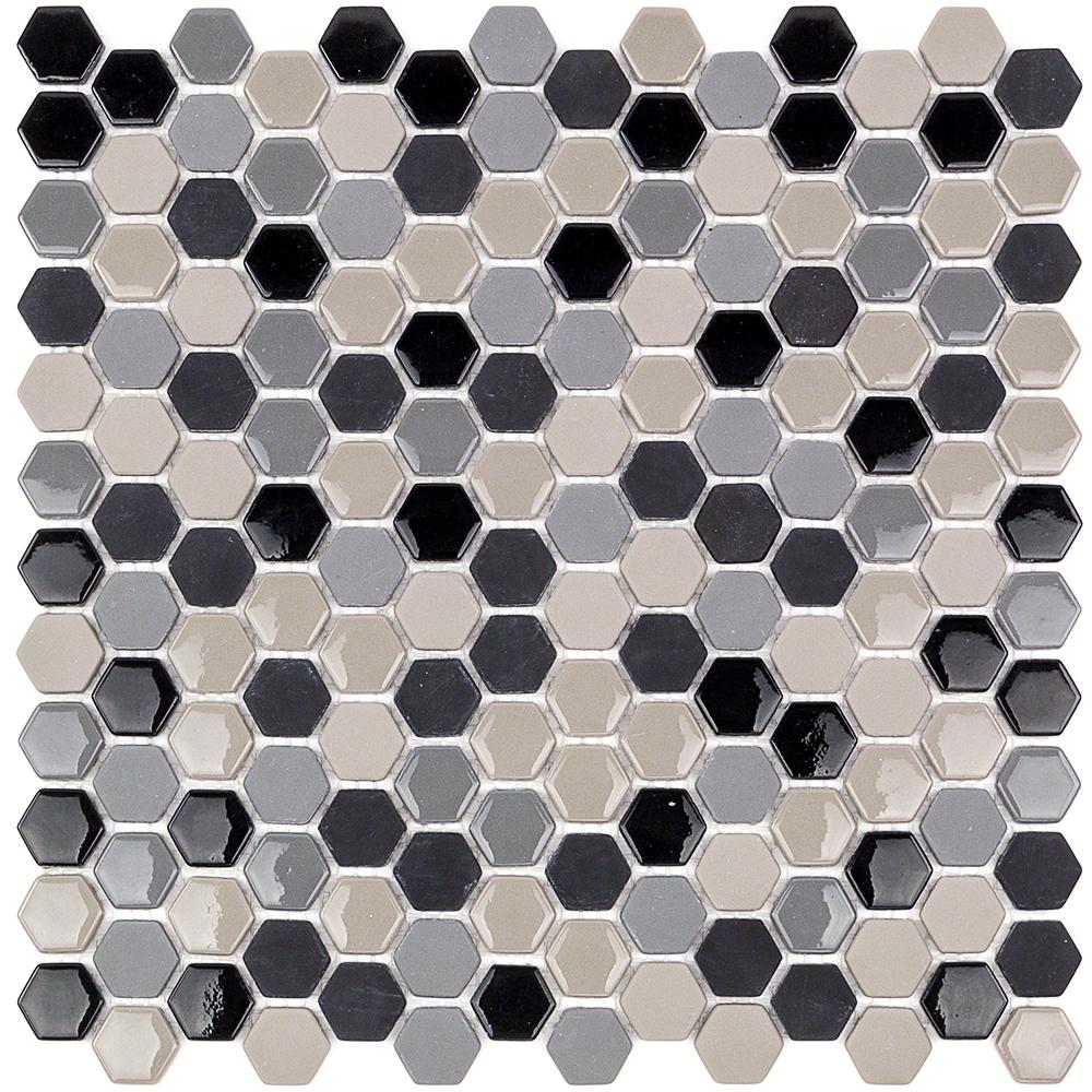 Hexagon Gl Tile Backsplashes The Home Depot Recoup Hexagon Steel 11 5 In X 12 6 Mm Gl Mosaic Floor
