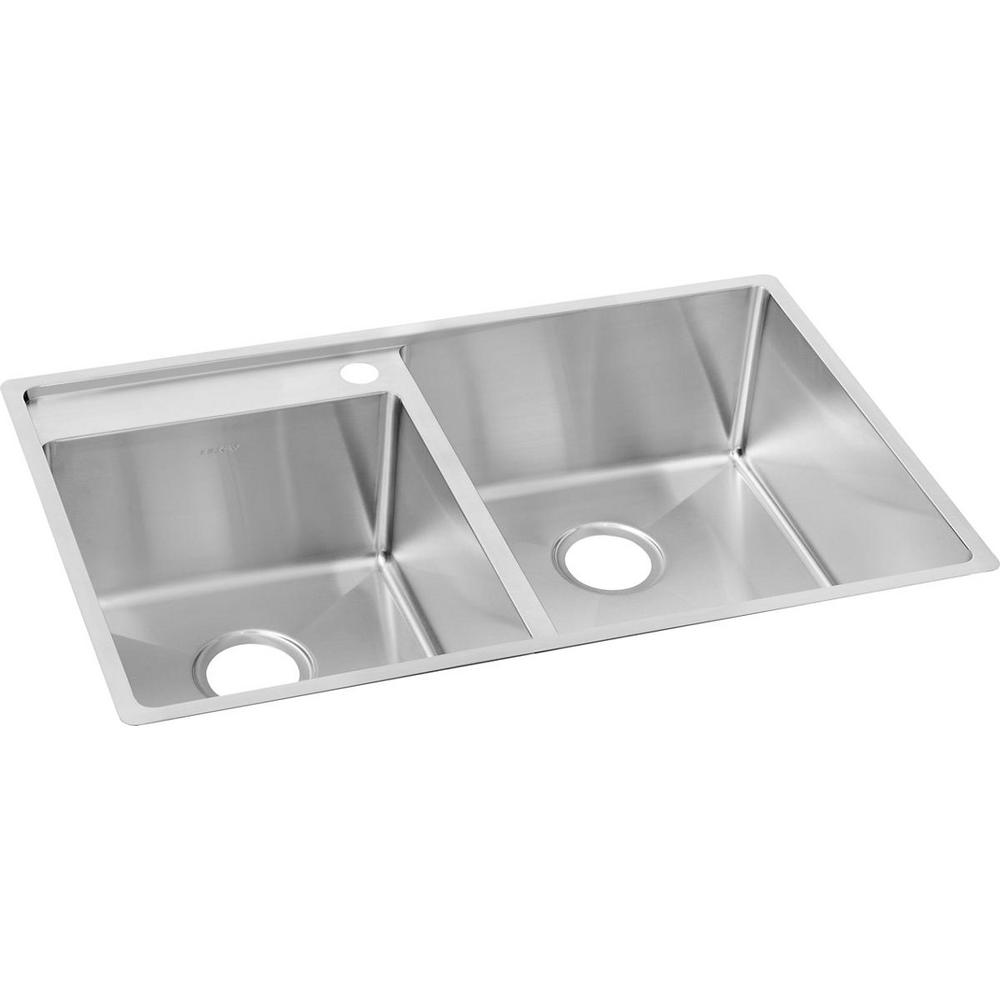 Elkay Crosstown Undermount Stainless Steel 33 In 2 Hole Double Bowl