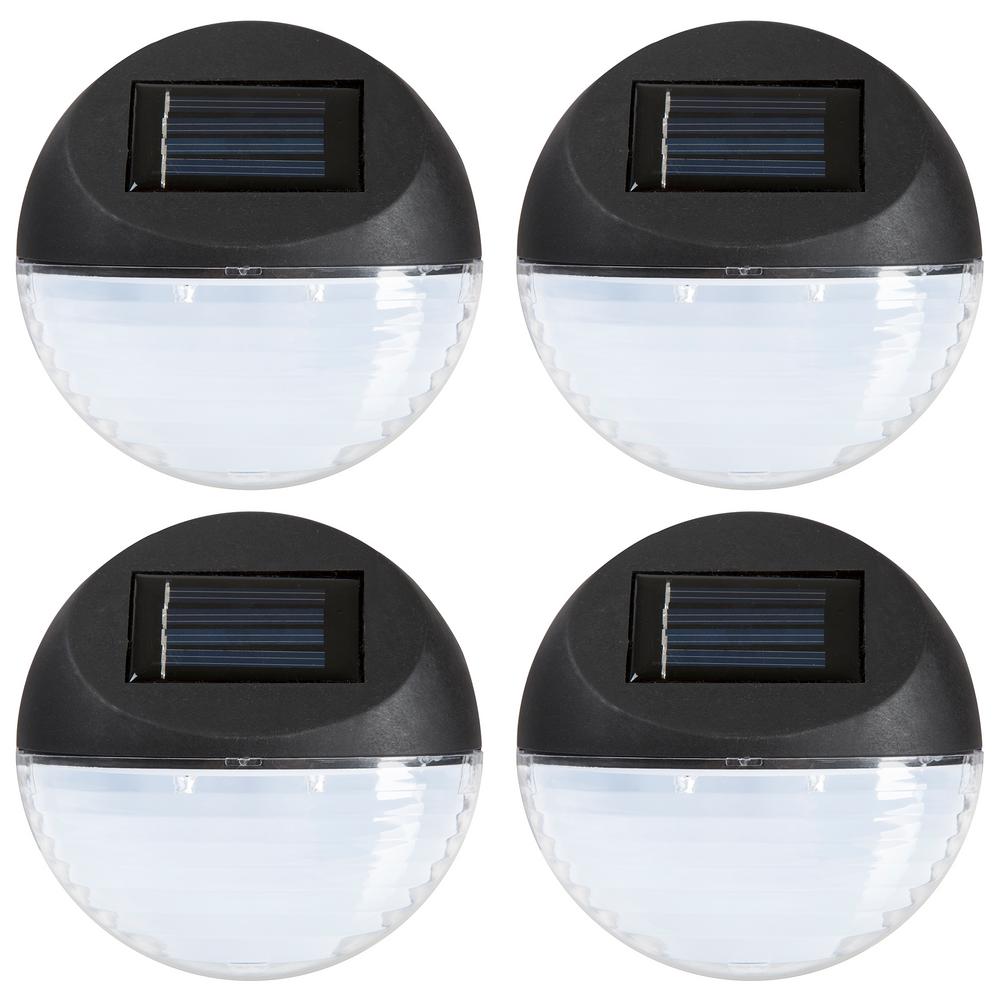 Solar Ed Deck Post Cap Lights Lighting Outdoor Solar Ed Black Round Led Light