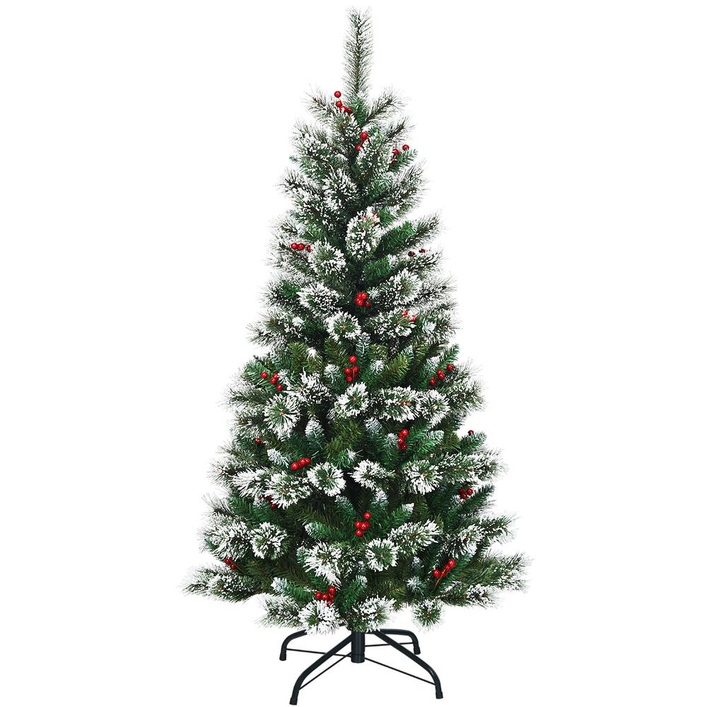 Costway 5 ft. Unlit Snow Flocked Artificial Christmas Tree with 339