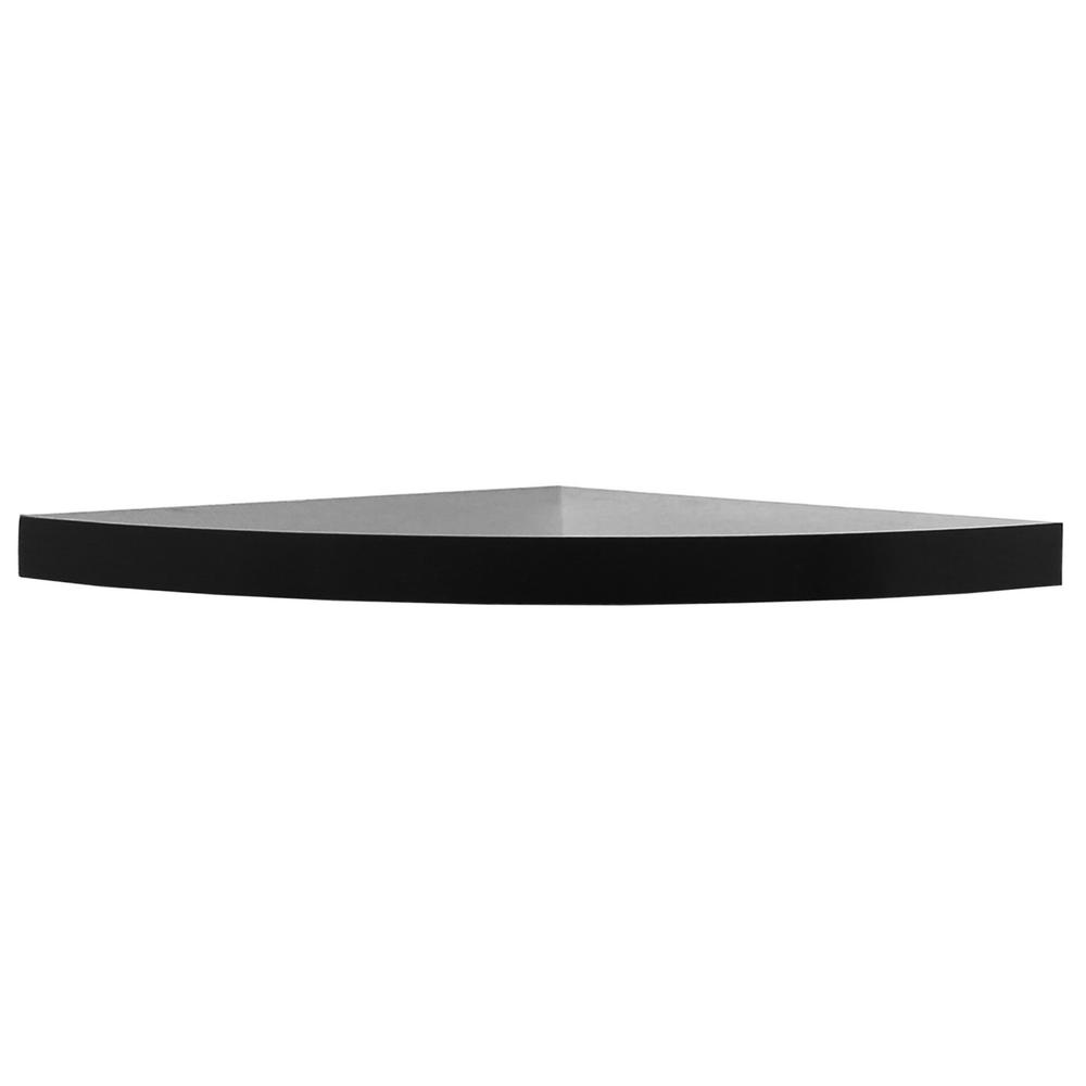 Inplace 18 In W X 18 In D X 1 5 In H Black Wall Mounted Floating Corner Shelf 9602038e The Home Depot