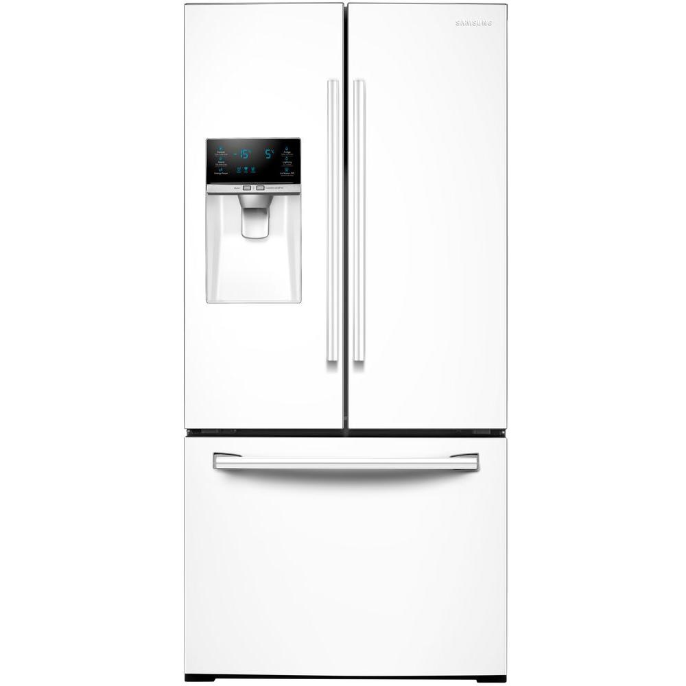 Samsung 33 In W 25 5 Cu Ft French Door Refrigerator In White