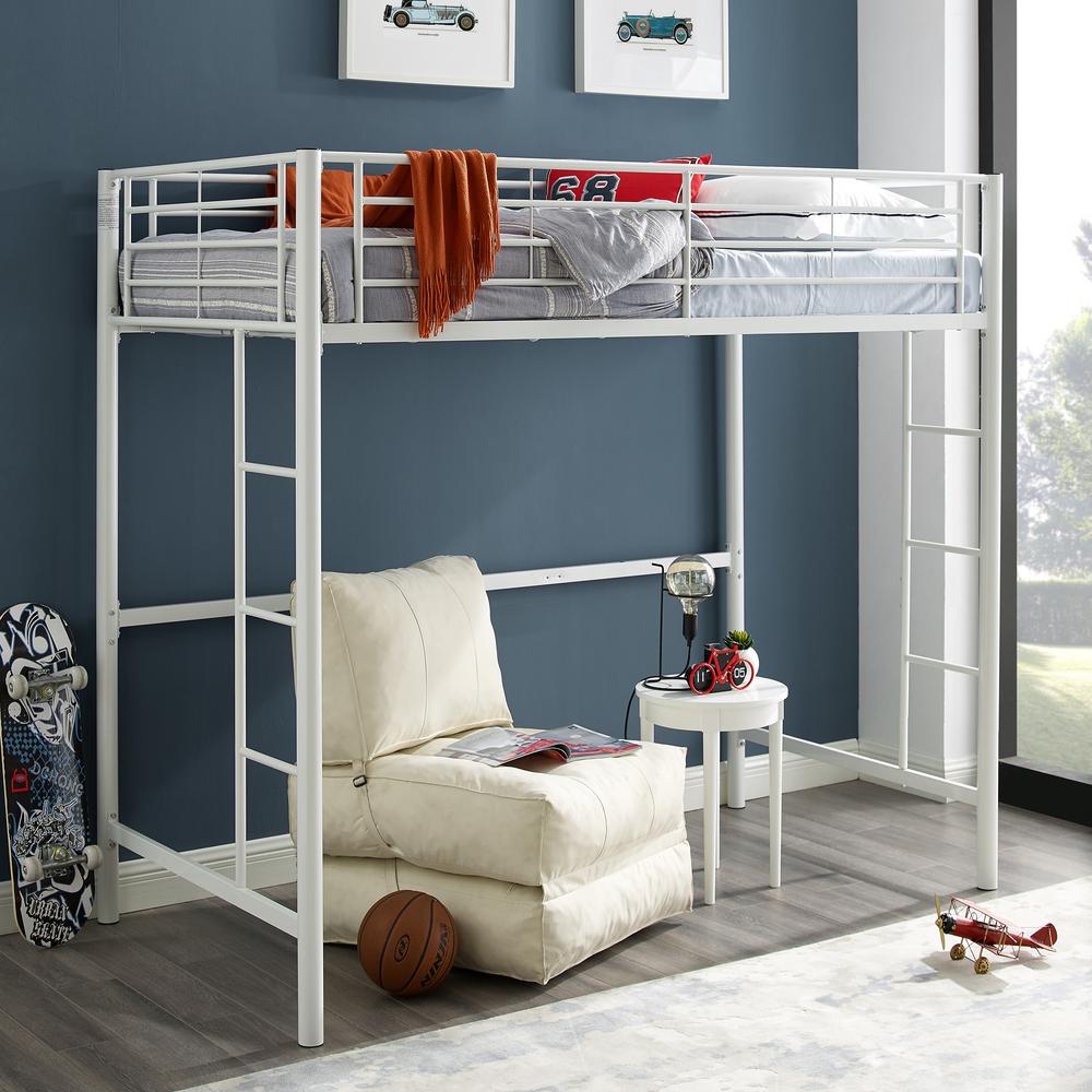 full loft bed with futon underneath