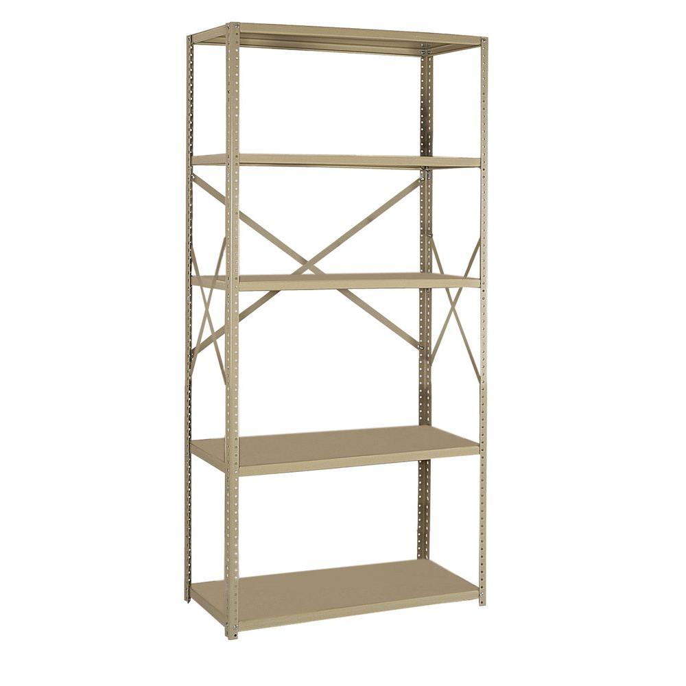 Free Standing Shelves Tan 12 In Garage Storage 75 In H X 36 W 12 D 5