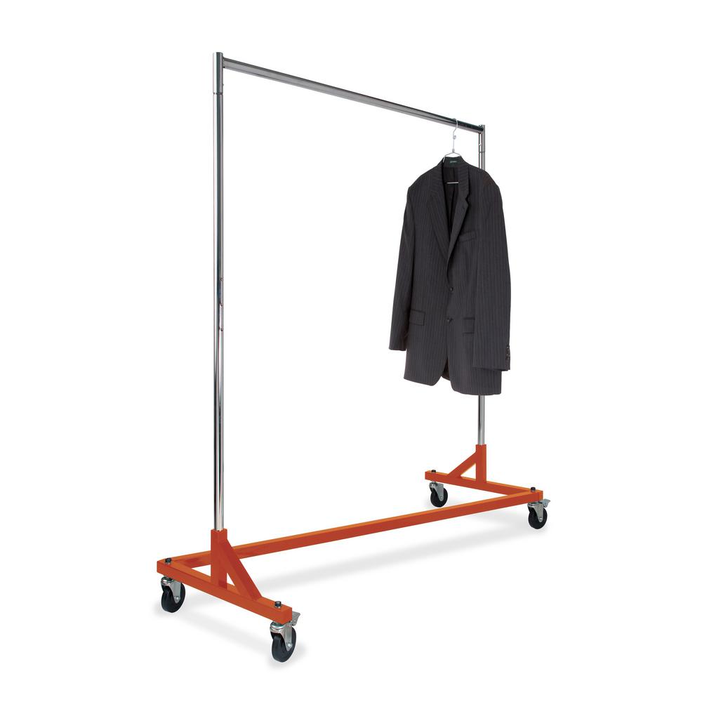Econoco Orange Base Steel Clothes Rack With Wheels 61 In W X 70 In H Rzk8rng The Home Depot