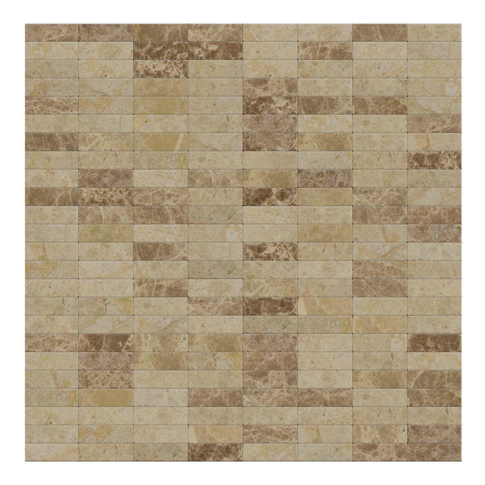Lynx Mixed Brown 11 42 In X 57 5mm Stone Self Adhesive Wall Mosaic Tile