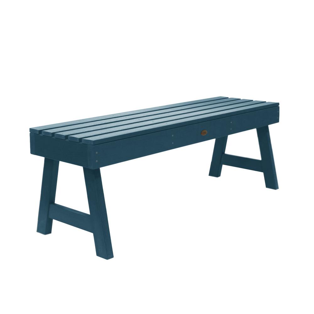 Highwood Weatherly 48 In 2 Person Nantucket Blue Recycled Plastic