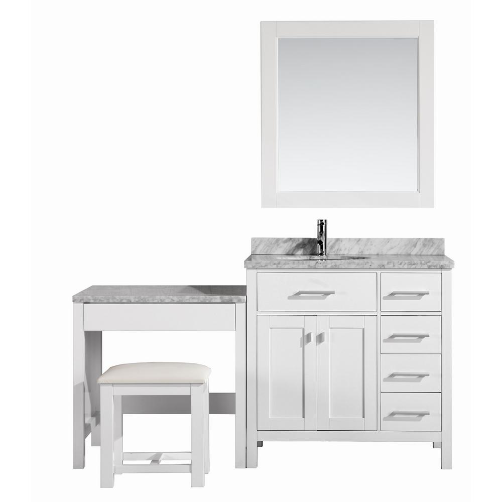Design Element London 36 In W X 22 In D Vanity In White With